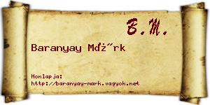 Baranyay Márk névjegykártya